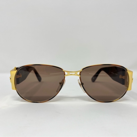 Vintage Versace Medusa Sunglasses 90s Y2K Tortoise Brown Gold Oversized Case - Picture 2 of 12